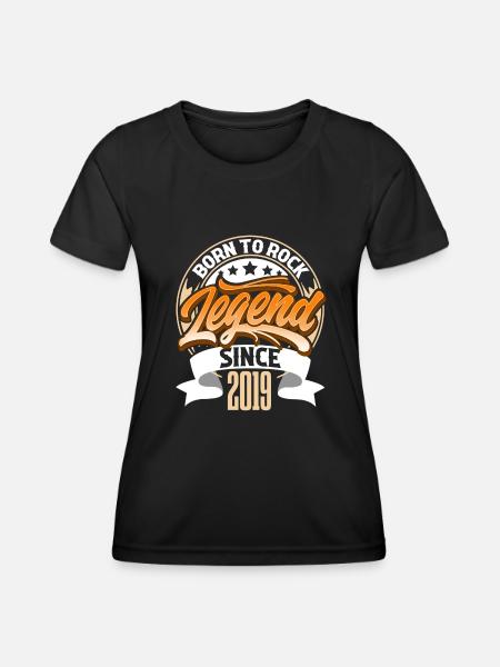 2019 Geburtsjahr Geburtstag Legende Born To Rock - Frauen Funktions-T-Shirt - Schwarz