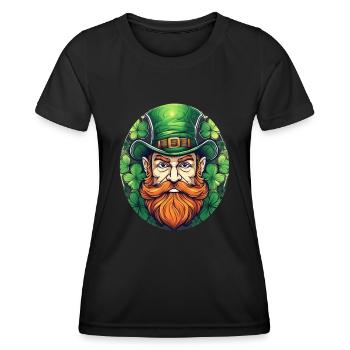 St. Patrick's Day Kleeblatt Kobold - Frauen Funktions-T-Shirt - Schwarz - Vorne - AI Model Female 172 light (172cm)