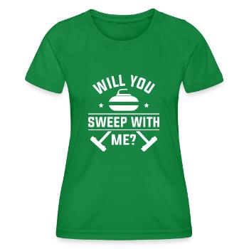 Voulez-vous balayer avec moi - T-shirt sport Femme - vert - Devant - AI Model Female 172 dark (172cm)