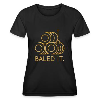 Ballenpresse - Frauen Funktions-T-Shirt - Schwarz - Vorne - AI Model Female 172 light (172cm)