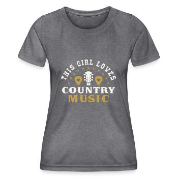 Dieses Mädchen liebt Country-Musik - Frauen Funktions-T-Shirt - dunkle Melange  - Vorne - AI Model Female 172 light (172cm)