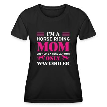 Je suis une maman d’équitation - T-shirt sport Femme - noir - Devant - AI Model Female 172 light (172cm)