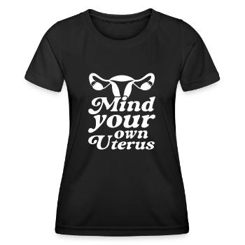 Occupez-vous de votre propre utérus - T-shirt sport Femme - noir - Devant - AI Model Female 172 light (172cm)