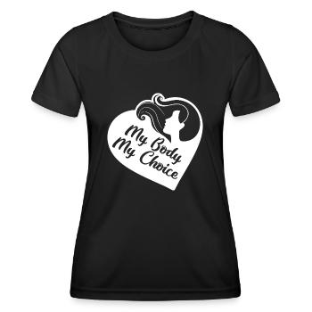 Mon corps mon choix - T-shirt sport Femme - noir - Devant - AI Model Female 172 light (172cm)