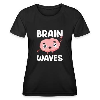 Ondes cérébrales - T-shirt sport Femme - noir - Devant - AI Model Female 172 light (172cm)
