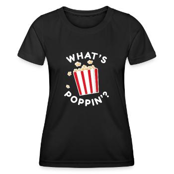 Qu’est-ce que Poppin' - T-shirt sport Femme - noir - Devant - AI Model Female 172 light (172cm)