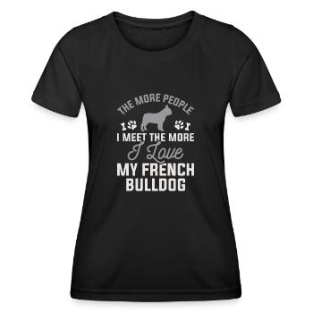 Ich liebe meine französische Bulldogge - Frauen Funktions-T-Shirt - Schwarz - Vorne - AI Model Female 172 light (172cm)
