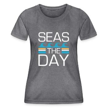 Seas The Day - Women's Functional T-Shirt - dark melange  - Front - AI Model Female 172 light (172cm)
