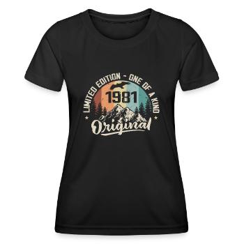 1981 Original Cadeau Anniversaire Vintage 1981 - T-shirt sport Femme - noir - Devant - AI Model Female 172 light (172cm)