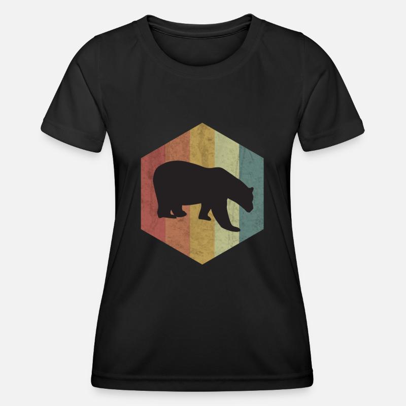Bear brown bear bear polar bear polar bear gift - Women's Functional T-Shirt - black