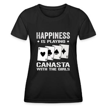 Glück beim Spielen von Canasta mit den Mädchen | Canasta - Frauen Funktions-T-Shirt - Schwarz - Vorne - AI Model Female 172 light (172cm)