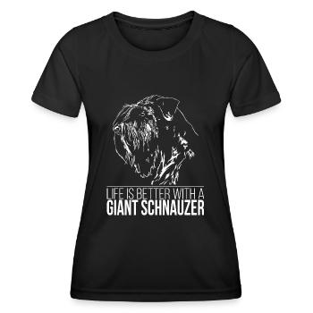 GIANT SCHNAUZER LIFE is better Chien Wilsigns - T-shirt sport Femme - noir - Devant - AI Model Female 172 light (172cm)