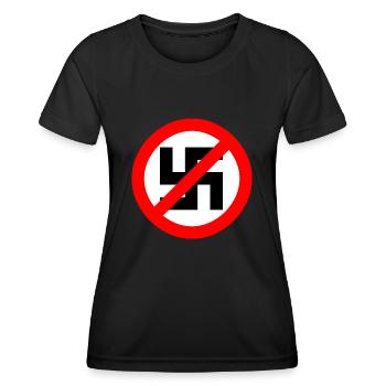 against Nazis - Women's Functional T-Shirt - black - Front - AI Model Female 172 light (172cm)