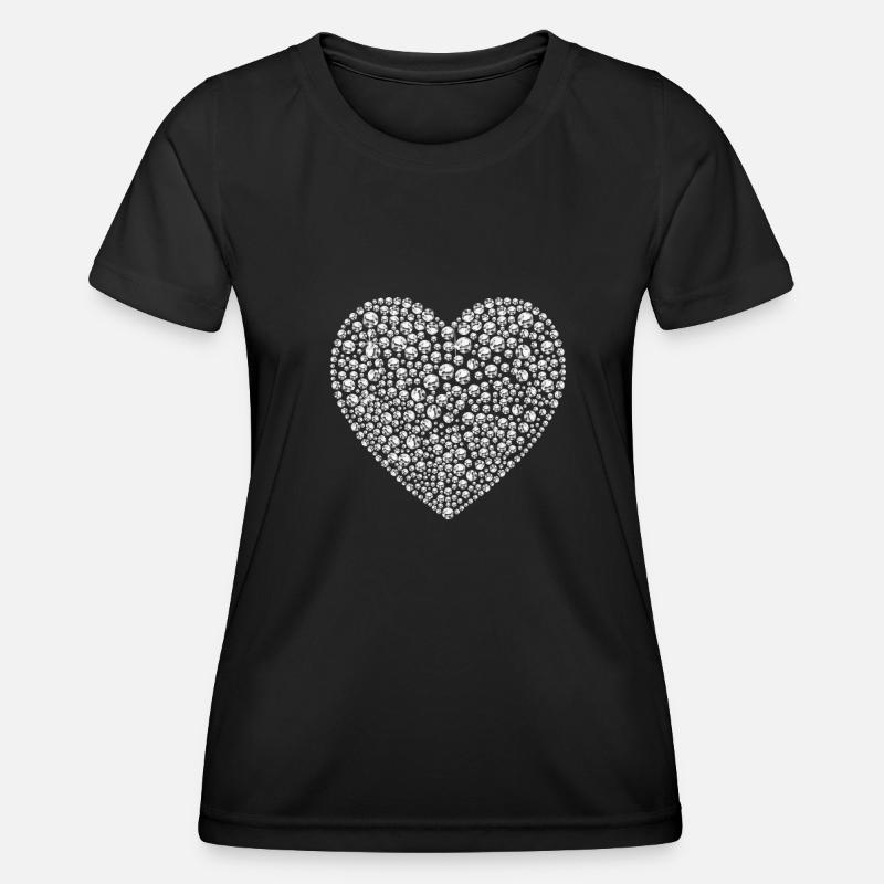Diamonds heart - Women's Functional T-Shirt - black