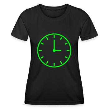 clock time clock time hourglass hourglass60 - Women's Functional T-Shirt - black - Front - AI Model Female 172 light (172cm)