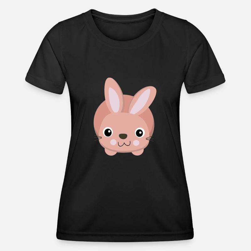 süßes rosa Häschen - Women's Functional T-Shirt - black
