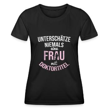 Doktor Doktortitel Doktorand - Frauen Funktions-T-Shirt - Schwarz - Vorne - AI Model Female 172 light (172cm)