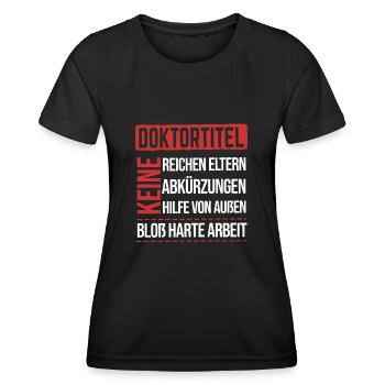 Doktorand Doktortitel Doktor - Frauen Funktions-T-Shirt - Schwarz - Vorne - AI Model Female 172 light (172cm)