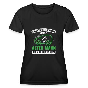 Elektroauto E-Auto Auto - Frauen Funktions-T-Shirt - Schwarz - Vorne - AI Model Female 172 light (172cm)