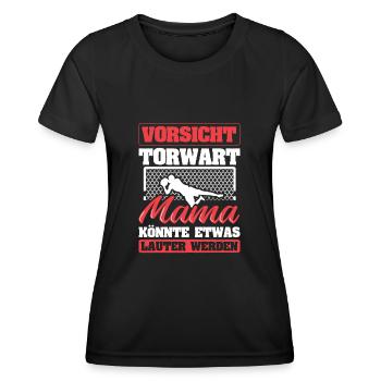 Torwart - Frauen Funktions-T-Shirt - Schwarz - Vorne - AI Model Female 172 light (172cm)