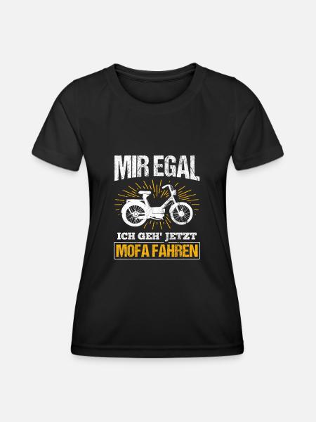 Mofa Moped - Frauen Funktions-T-Shirt - Schwarz