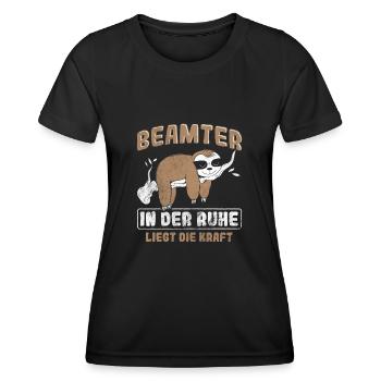Arbeit Beamter Beamte - Frauen Funktions-T-Shirt - Schwarz - Vorne - AI Model Female 172 light (172cm)