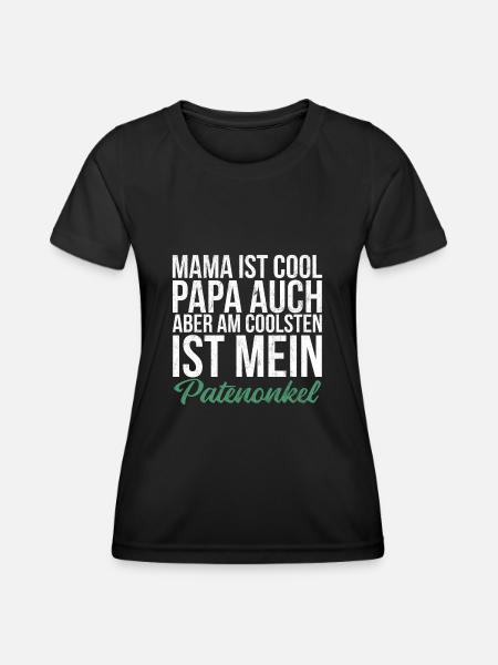 Am Coolsten Ist Mein Patenonkel Taufpate - Frauen Funktions-T-Shirt - Schwarz