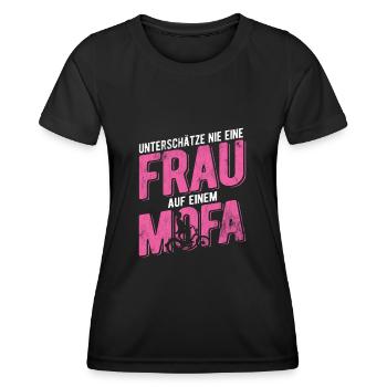 Mofa Geschenk - Frauen Funktions-T-Shirt - Schwarz - Vorne - AI Model Female 172 light (172cm)