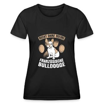 Bouledogue français Bouledogues français - T-shirt sport Femme - noir - Devant - AI Model Female 172 light (172cm)