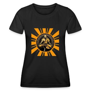 Fire within I Shaolin Mann graphic Motiv aesthetic - Frauen Funktions-T-Shirt - Schwarz - Vorne - AI Model Female 172 light (172cm)