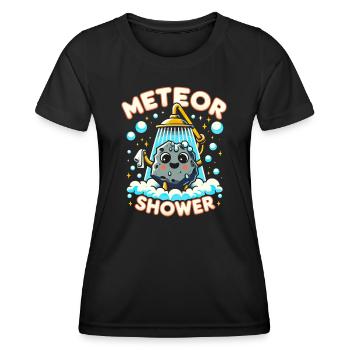 Meteorschauer Sternschnuppen Astronomie Pun - Frauen Funktions-T-Shirt - Schwarz - Vorne - AI Model Female 172 light (172cm)