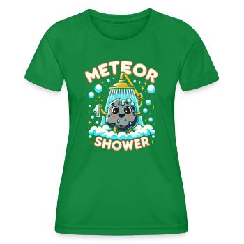 Meteorschauer Sternschnuppen Astronomie Pun - Frauen Funktions-T-Shirt - Kelly Green - Vorne - AI Model Female 172 dark (172cm)