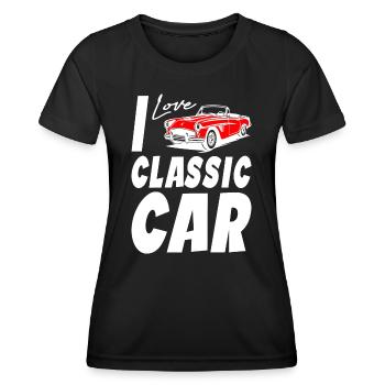 I Love Classic Car - Frauen Funktions-T-Shirt - Schwarz - Vorne - AI Model Female 172 light (172cm)