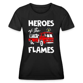 Heroes of the flames Fire Fighters - Women's Functional T-Shirt - black - Front - AI Model Female 172 light (172cm)