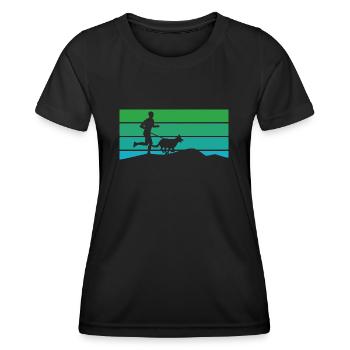 Canicross cross-country avec des sports canins - T-shirt sport Femme - noir - Devant - AI Model Female 172 light (172cm)