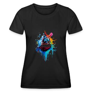 Kajak - Frauen Funktions-T-Shirt - Schwarz - Vorne - AI Model Female 172 light (172cm)