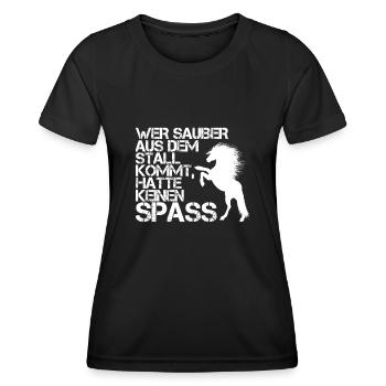 stall weiss - Frauen Funktions-T-Shirt - Schwarz - Vorne - AI Model Female 172 light (172cm)