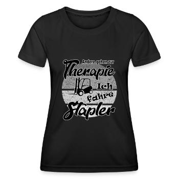 Staplerfahrer Gabelstapler Therapie - Frauen Funktions-T-Shirt - Schwarz - Vorne - AI Model Female 172 light (172cm)