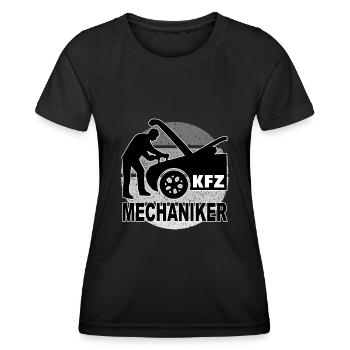 KFZ Mechaniker Automechaniker - Frauen Funktions-T-Shirt - Schwarz - Vorne - AI Model Female 172 light (172cm)