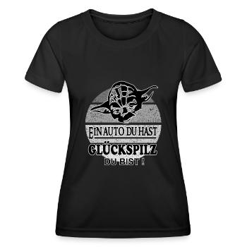 Sprüche Autofahrer Autofahrerin Glückspilz - Frauen Funktions-T-Shirt - Schwarz - Vorne - AI Model Female 172 light (172cm)