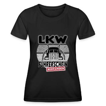 Lkw Führerschein bestanden - Frauen Funktions-T-Shirt - Schwarz - Vorne - AI Model Female 172 light (172cm)
