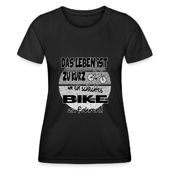Sprüche Fahrradfahrer Bike fahren - Frauen Funktions-T-Shirt - Schwarz - Vorne - AI Model Female 172 light (172cm)