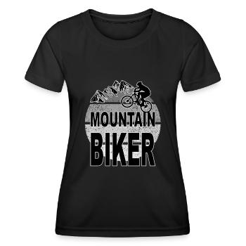 Sprüche Fahrradfahrer Mountain Biker Bikerin - Frauen Funktions-T-Shirt - Schwarz - Vorne - AI Model Female 172 light (172cm)