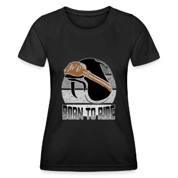Motorradfahrer Motorradfahrerin Born to Ride - Frauen Funktions-T-Shirt - Schwarz - Vorne - AI Model Female 172 light (172cm)