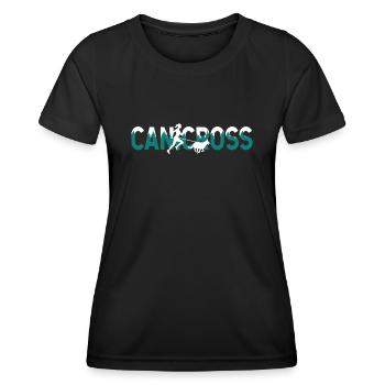 Canicross Geländelauf mit Hund Canicross Läuferin - Frauen Funktions-T-Shirt - Schwarz - Vorne - AI Model Female 172 light (172cm)