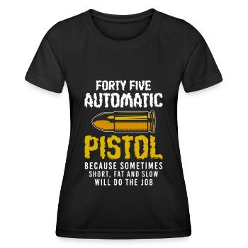 Tir sportif de chasse au fusil de chasse au pistolet - T-shirt sport Femme - noir - Devant - AI Model Female 172 light (172cm)