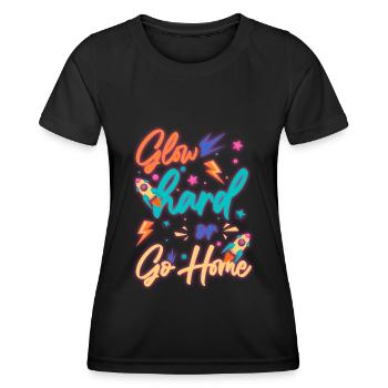 Neon Vintage Cassette Neon Enseignes au néon - T-shirt sport Femme - noir - Devant - AI Model Female 172 light (172cm)