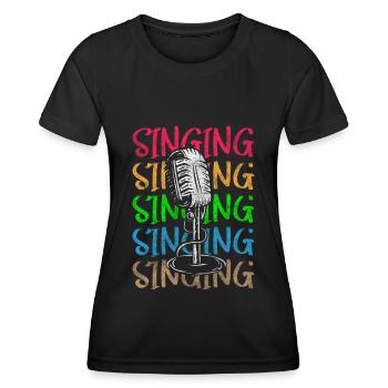 Musique, Chanteur, Chant, Chant - T-shirt sport Femme - noir - Devant - AI Model Female 172 light (172cm)