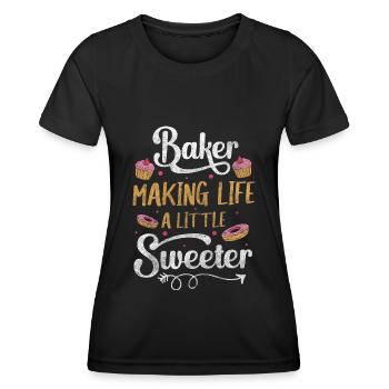 Chef pâtissier pâtissier cupcake - T-shirt sport Femme - noir - Devant - AI Model Female 172 light (172cm)
