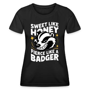 Blaireau Miel Blaireau Animal - T-shirt sport Femme - noir - Devant - AI Model Female 172 light (172cm)